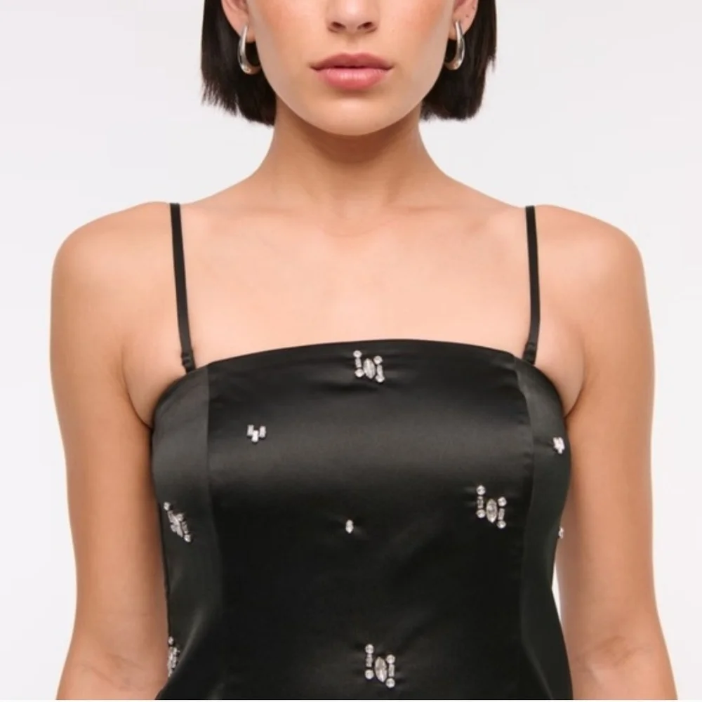 Abercrombie & Fitch Black Dress with Embellishments Small/Tall - Picture 2 of 6